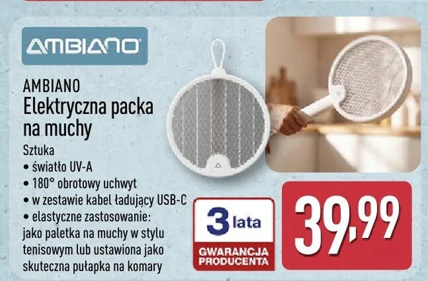 Elektryczna packa na muchy AMBIANO promocja w Aldi