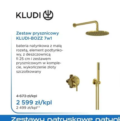 Zestaw prysznicowy Kludi Bozz 7w1 promocja w Blu Salony Łazienek