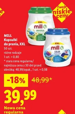 Kapsułki do prania Mill XXL promocja w Lidl