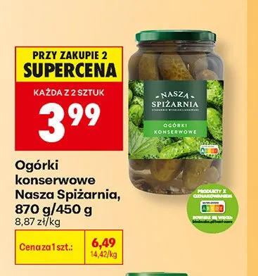 Ogórki konserwowe Nasza Spiżarnia promocja w Biedronka