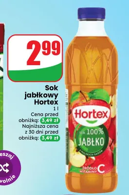 Sok jabłkowy Hortex promocja w Dino