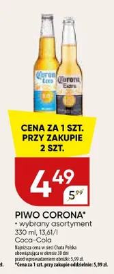 Piwo corona wybrany asortyment promocja w Chata Polska
