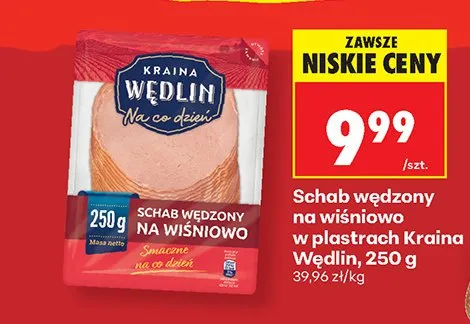 Schab wędzony na wiśniowo w plastrach Kraina Wędlin promocja w Biedronka