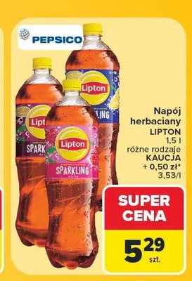 Napój herbaciany Lipton Sparkling promocja w Carrefour