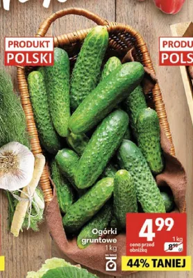 Ogórki gruntowe polskie promocja w Delikatesy Centrum