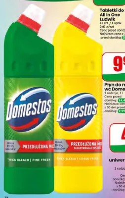Płyn do WC Domestos Thick Bleach Citrus Fresh promocja w Dino