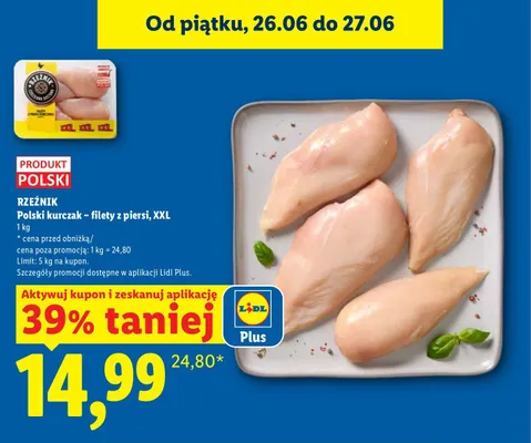 Filety z piersi kurczaka Rzeźnik XXL promocja w Lidl