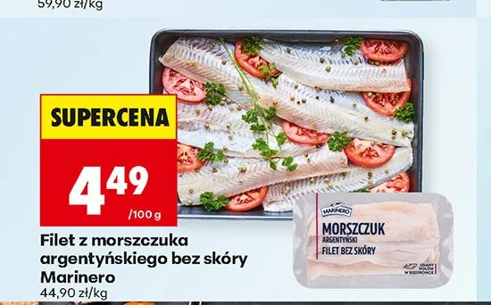 Filet z morszczuka argentyńskiego bez skóry Marinero promocja w Biedronka