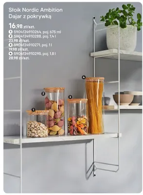 Słoik Nordic Ambition Dajar z pokrywką 1,8l promocja w Castorama