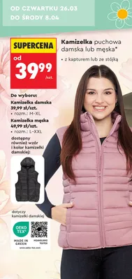Kamizelka puchowa damska promocja w Biedronka