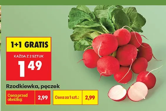 Rzodkiewka pęczek promocja w Biedronka