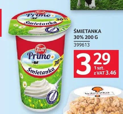 Śmietanka Zott Primo 30% promocja w Selgros