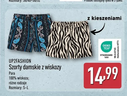 Szorty damskie z wiskozy UP2FASHION promocja w Aldi