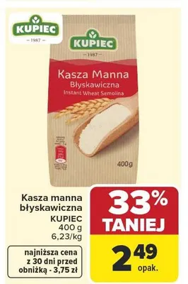 Kasza manna błyskawiczna promocja w Carrefour