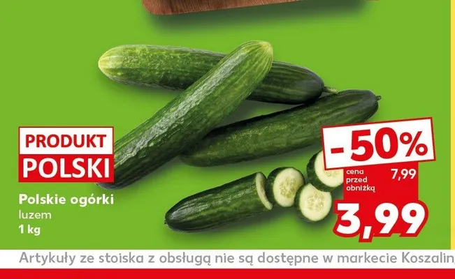 Ogórki polskie luzem promocja w Kaufland