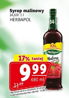Syrop malinowy Herbapol promocja w Prim Market