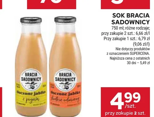 Sok Bracia Sadownicy promocja w Stokrotka