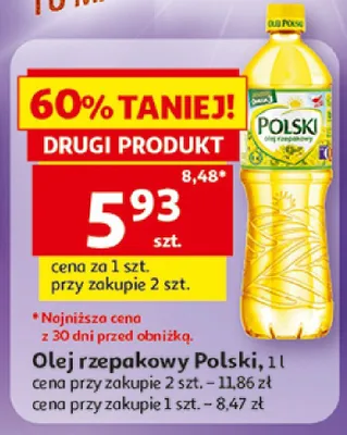Olej rzepakowy Polski promocja w Auchan