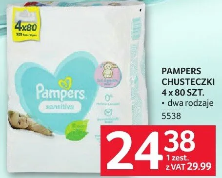Chusteczki Pampers Sensitive promocja w Selgros