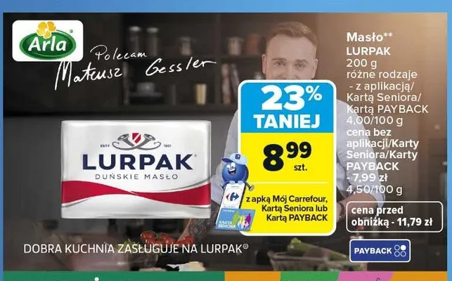 Masło Lurpak promocja w Carrefour