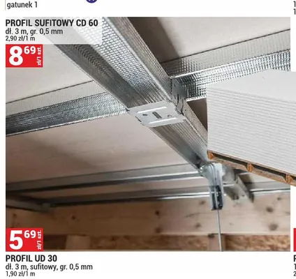 Profil sufitowy CD 60 dł. 3 m promocja w Merkury Market