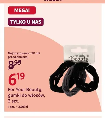 Gumki do włosów For Your Beauty promocja w Rossmann