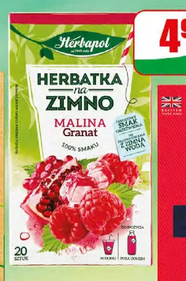 Herbatka na zimno Malina Granat Herbapol promocja w Dino