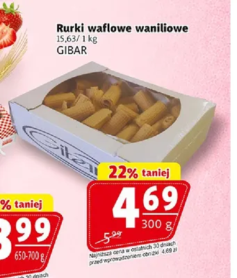 Rurki waflowe waniliowe Gibar promocja w Prim Market