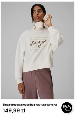Bluza dresowa loose bez kaptura damska 4F promocja w 4F