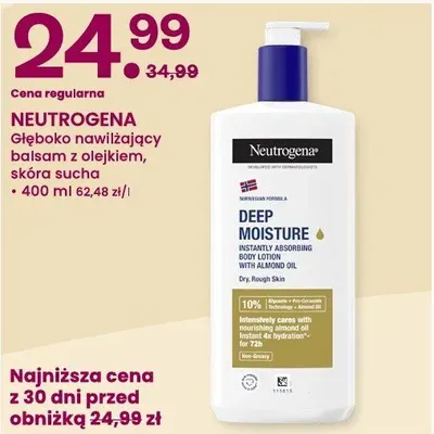 Głęboko nawilżający balsam z olejkiem skóra sucha Neutrogena Deep Moisture promocja w Frisco