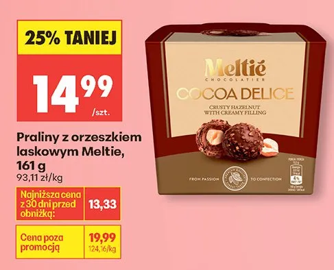 Praliny z orzeszkiem laskowym Meltie promocja w Biedronka