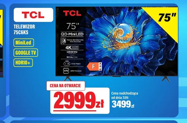 Telewizor Tcl 75C6KS 75" QD-MiniLED promocja w RTV EURO AGD
