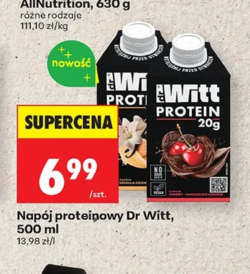 Napój proteinowy Dr Witt Cherry Chocolate Cookie promocja w Biedronka