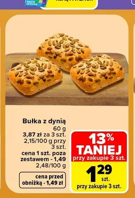 Bułka z dynią promocja w Carrefour Market