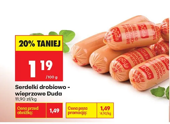 Serdelki drobiowo - wieprzowe  promocja w Biedronka