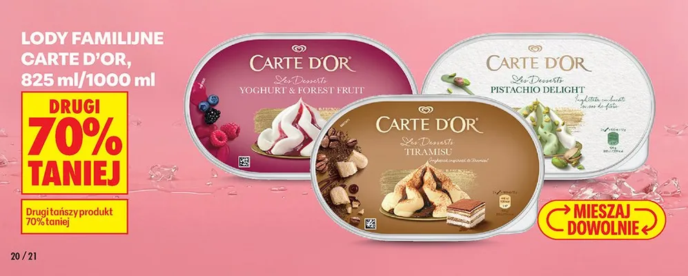 Lody Familijne 825-1000 ml DRUGIE -70% promocja w Biedronka