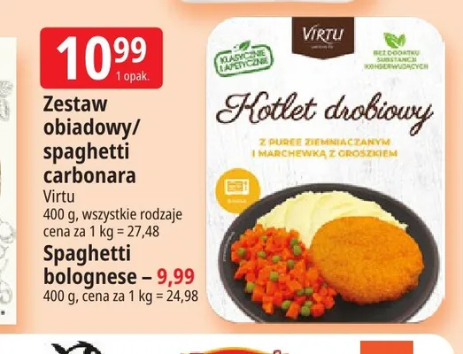 Zestaw obiadowy kotlet drobiowy Virtu promocja w Leclerc