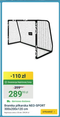 Bramka piłkarska Neo-Sport 300x200x120 cm promocja w ERLI