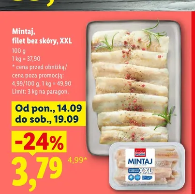 Mintaj filet bez skóry XXL Abramczyk promocja w Lidl