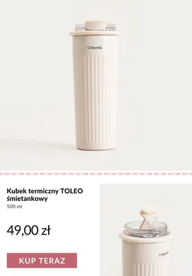 Kubek termiczny Homla TOLEO śmietankowy promocja w Homla