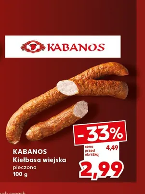 Kiełbasa wiejska pieczona Kabanos promocja w Kaufland