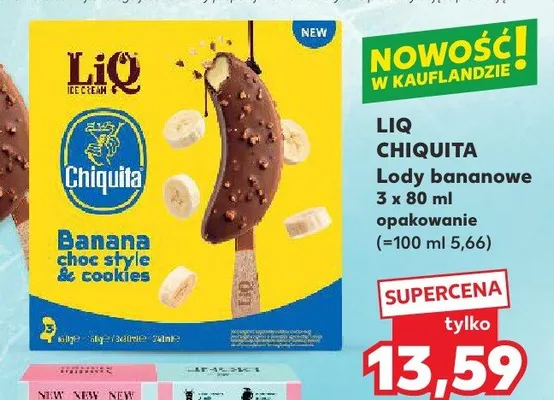 Lody bananowe Chiquita LiQ promocja w Kaufland