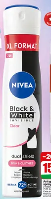 Antyperspirant spray Nivea Black & White Invisible Clear promocja w Dino
