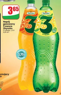 Napój gazowany Zbyszko 3 owoce cytryny promocja w Dino