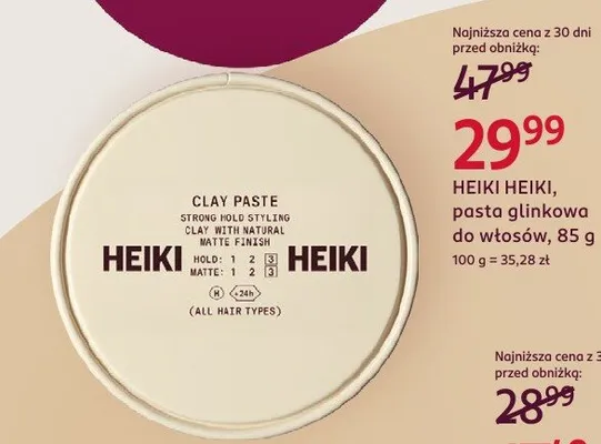 Pasta glinkowa do włosów Heiki Heiki promocja w Rossmann