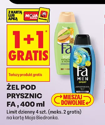 Żel pod prysznic Fa Men Sport promocja w Biedronka