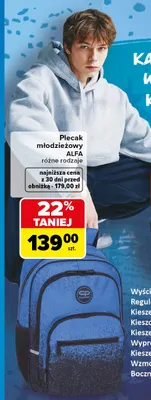 Plecak młodzieżowy CoolPack Alfa promocja w Carrefour