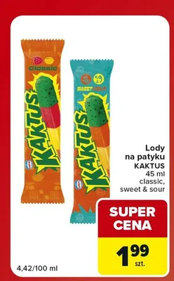 Lody na patyku Kaktus classic promocja w Carrefour Market