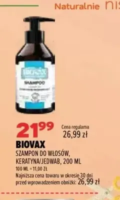 Szampon do włosów keratyna/jedwab Biovax promocja w Drogerie Natura