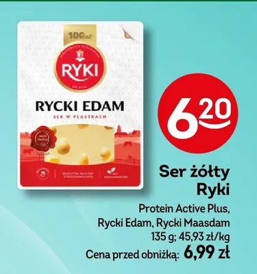Ser żółty Ryki Edam promocja w Żabka